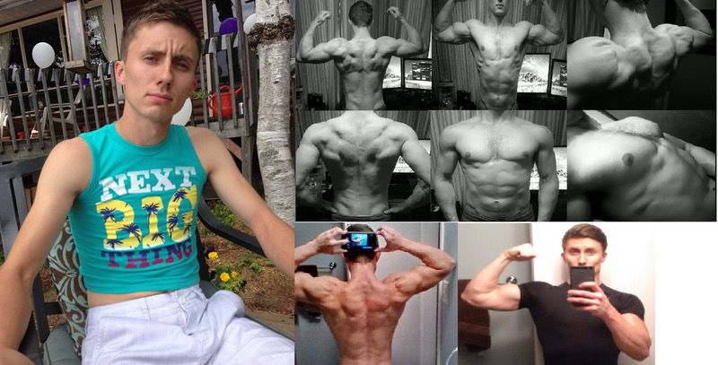 Before and After 25 lbs Muscle Gain 5 foot 7 Male 115 lbs to 140 lbs