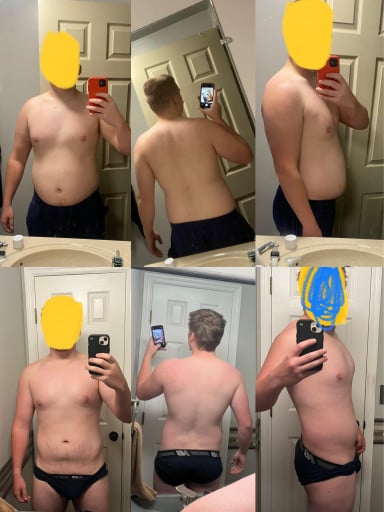 30 lbs Weight Loss Before and After 6'1 Male 245 lbs to 215 lbs
