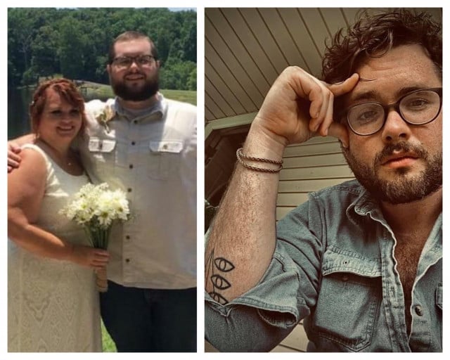 Before and After 80 lbs Weight Loss 5'11 Male 320 lbs to 240 lbs