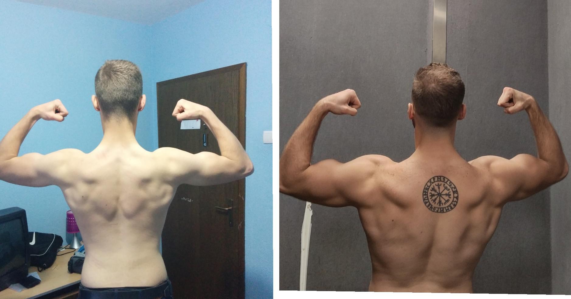 Before and After 30 lbs Weight Gain 6 foot 2 Male 170 lbs to 200 lbs