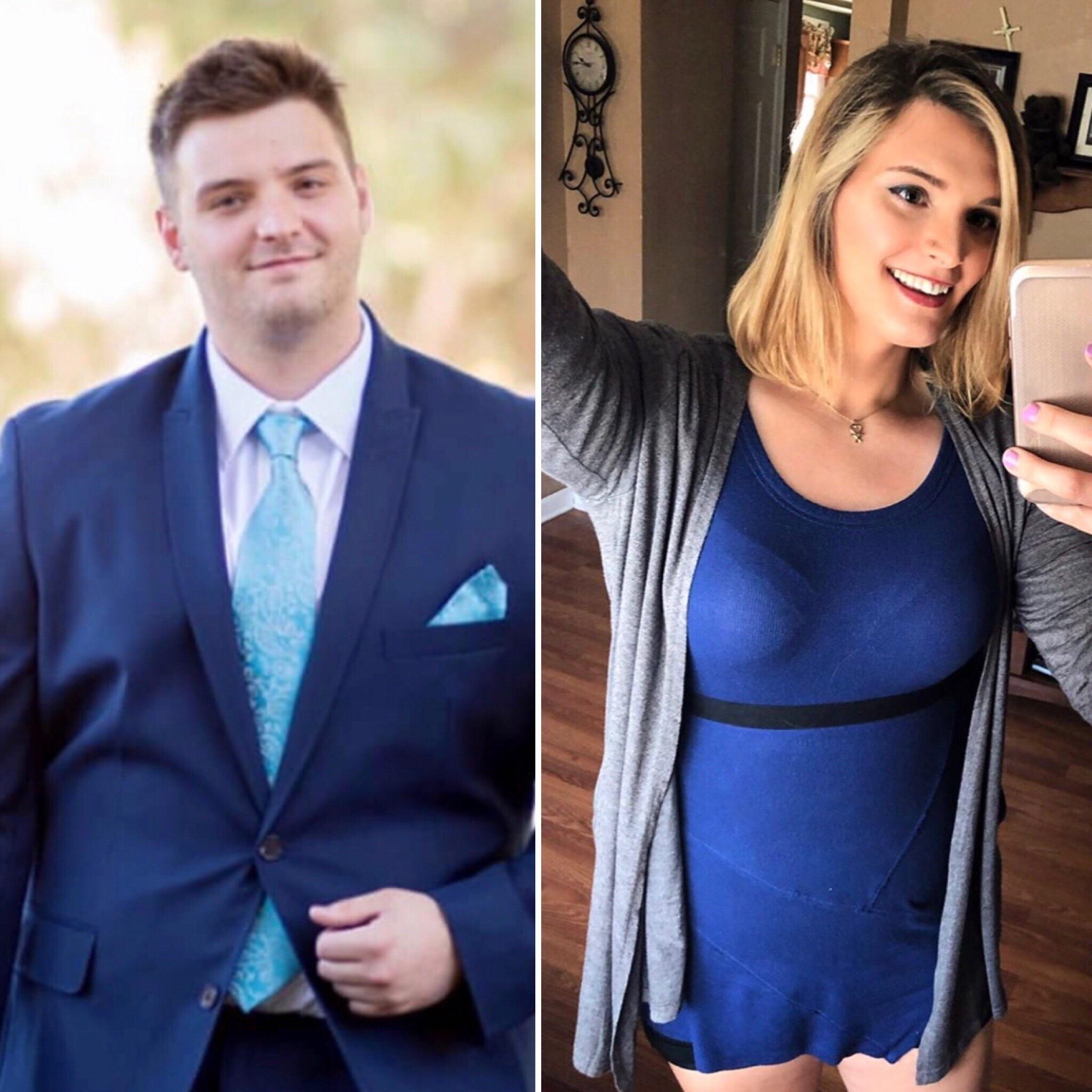 Before and After 50 lbs Fat Loss 5 feet 8 Female 235 lbs to 185 lbs