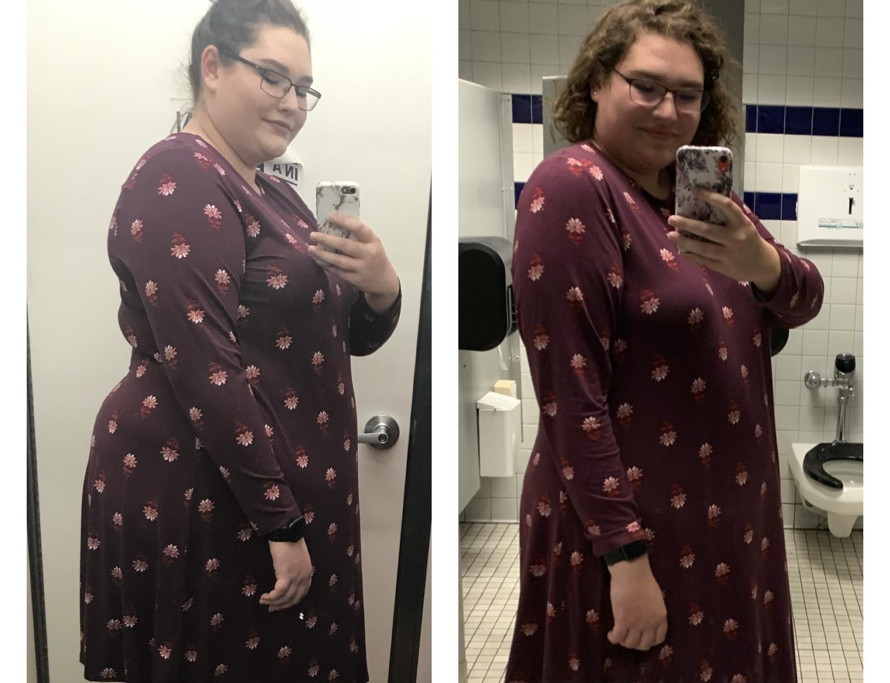 Progress Pics of 63 lbs Weight Loss 5'9 Female 330 lbs to 267 lbs