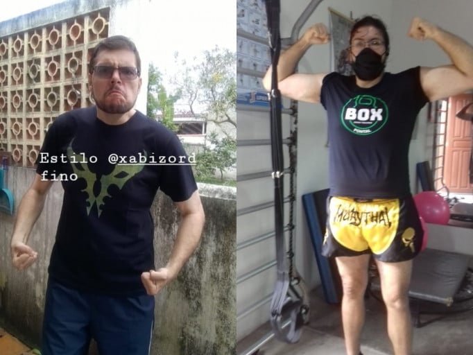 6 foot 5 Male Progress Pics of 44 lbs Weight Gain 198 lbs to 242 lbs