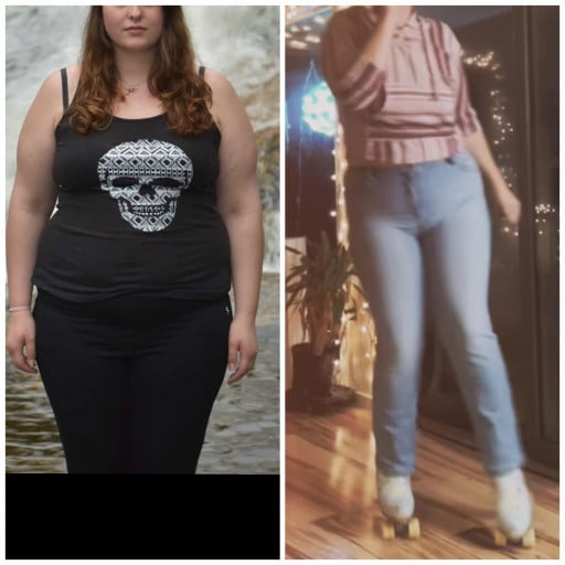5'9 Female 40 lbs Fat Loss Before and After 275 lbs to 235 lbs