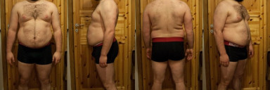 5 feet 4 Male Before and After 38 lbs Fat Loss 214 lbs to 176 lbs