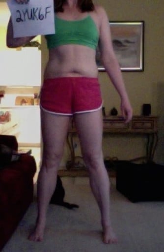 A progress pic of a 5'9" woman showing a snapshot of 167 pounds at a height of 5'9
