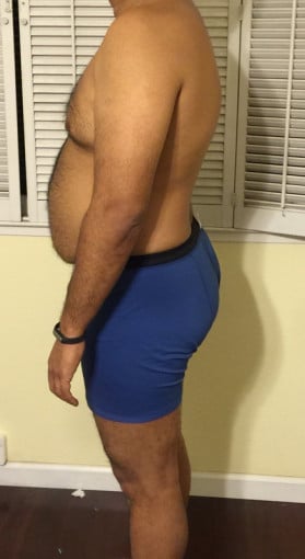 A picture of a 5'11" male showing a snapshot of 220 pounds at a height of 5'11
