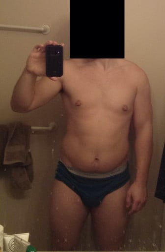 A before and after photo of a 6'1" male showing a weight reduction from 224 pounds to 220 pounds. A net loss of 4 pounds.