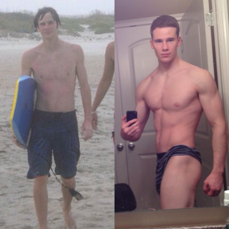 5 feet 11 Male Before and After 40 lbs Muscle Gain 130 lbs to 170 lbs