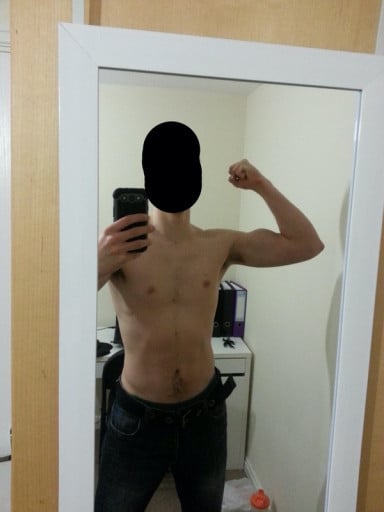 A photo of a 6'2" man showing a muscle gain from 162 pounds to 171 pounds. A net gain of 9 pounds.