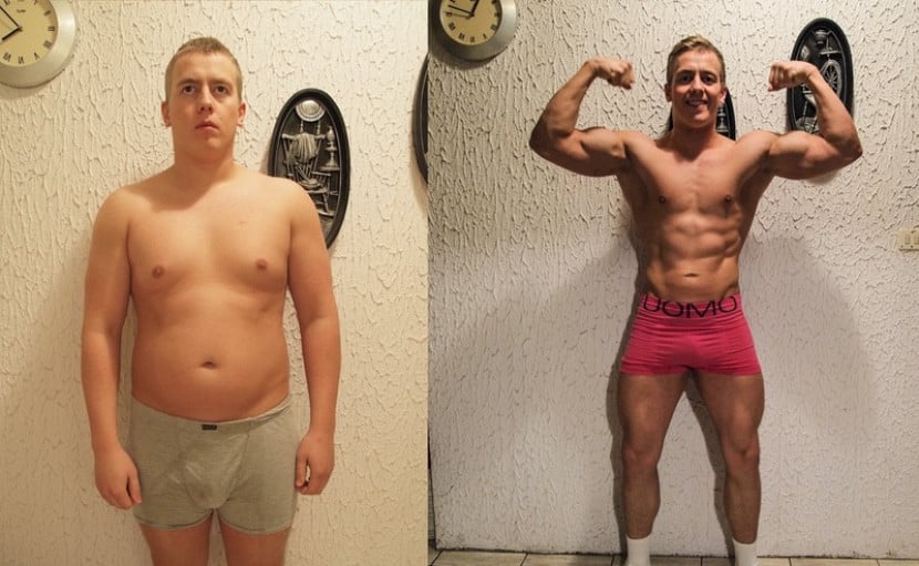 Male Loses 40 Pounds in a Year Through Lifting and Dieting