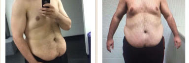 Before and After 100 lbs Weight Loss 6 foot Male 360 lbs to 260 lbs