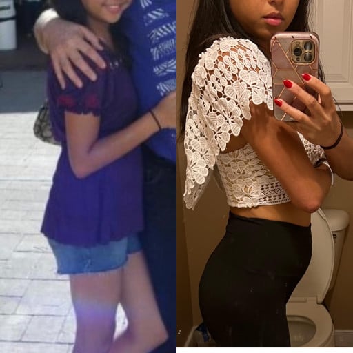 Before and After 10 lbs Weight Gain 5 foot 4 Female 109 lbs to 119 lbs