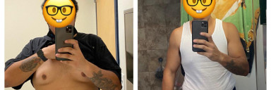 Before and After 80 lbs Fat Loss 5 feet 9 Male 294 lbs to 214 lbs