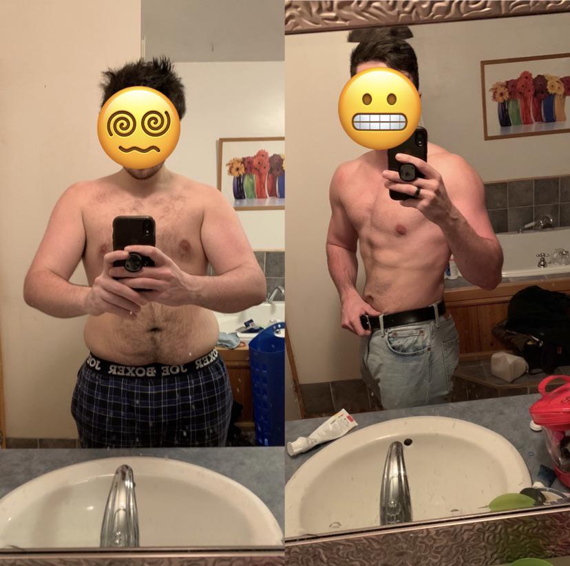 5 feet 11 Male Before and After 48 lbs Weight Loss 240 lbs to 192 lbs