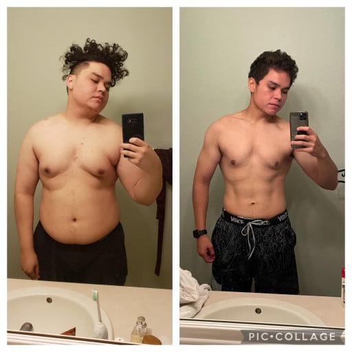 81 lbs Weight Loss Before and After 5 feet 9 Male 254 lbs to 173 lbs