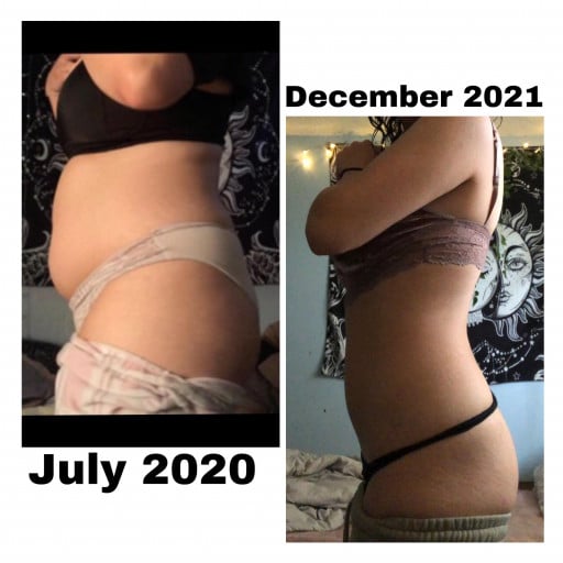 5 foot 2 Female Progress Pics of 34 lbs Fat Loss 156 lbs to 122 lbs