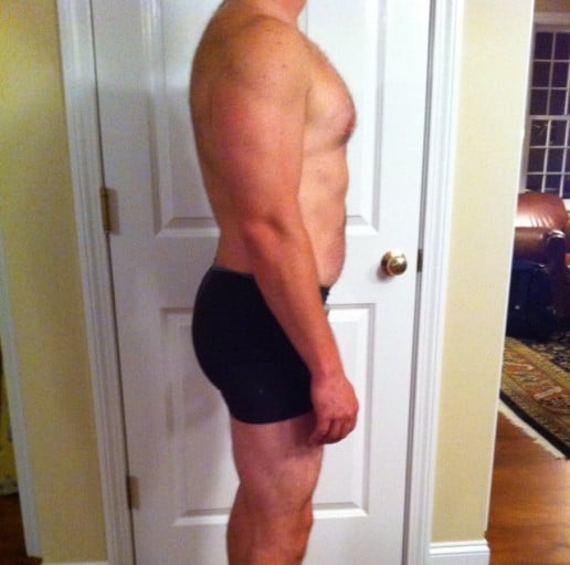 A progress pic of a 5'8" man showing a snapshot of 172 pounds at a height of 5'8