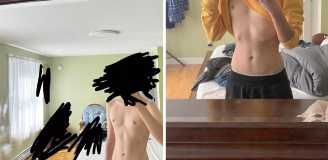 Before and After 15 lbs Weight Loss 5 foot 10 Male 140 lbs to 125 lbs