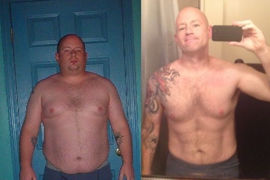 Before and After 118 lbs Fat Loss 5'9 Male 336 lbs to 218 lbs