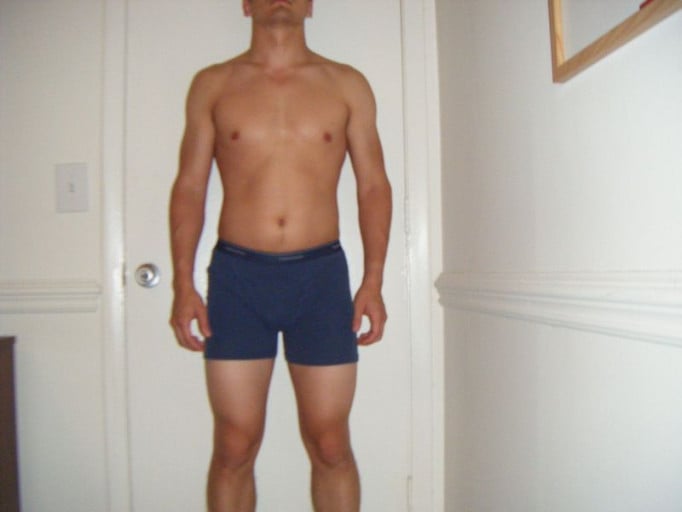 A picture of a 5'10" male showing a snapshot of 174 pounds at a height of 5'10