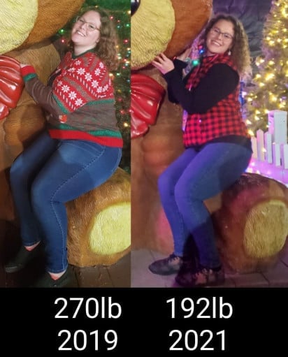 5'8 Female Progress Pics of 78 lbs Weight Loss 270 lbs to 192 lbs