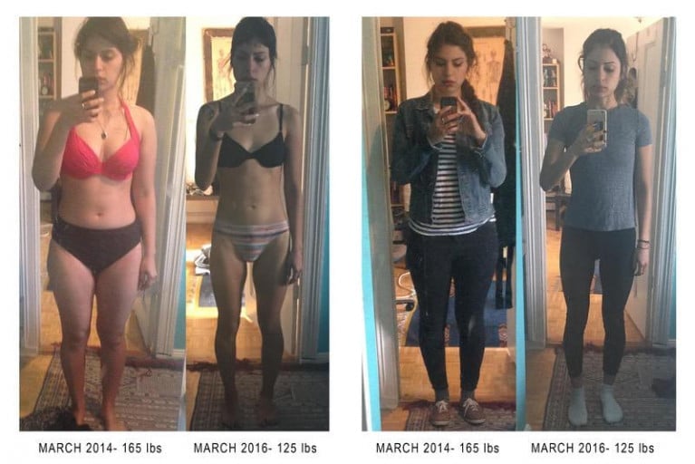 5 foot Female Progress Pics of 40 lbs Weight Loss 165 lbs to 125 lbs
