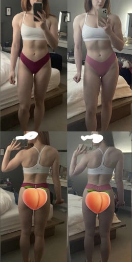 4 lbs Muscle Gain Before and After 5'6 Female 135 lbs to 139 lbs