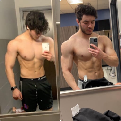 10 lbs Weight Gain Before and After 5 feet 10 Male 180 lbs to 190 lbs