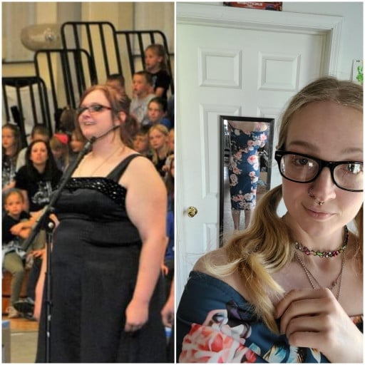 5'5 Female 130 lbs Weight Loss Before and After 235 lbs to 105 lbs