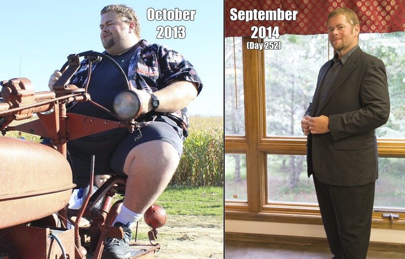 Before and After 190 lbs Fat Loss 6 foot 2 Male 485 lbs to 295 lbs