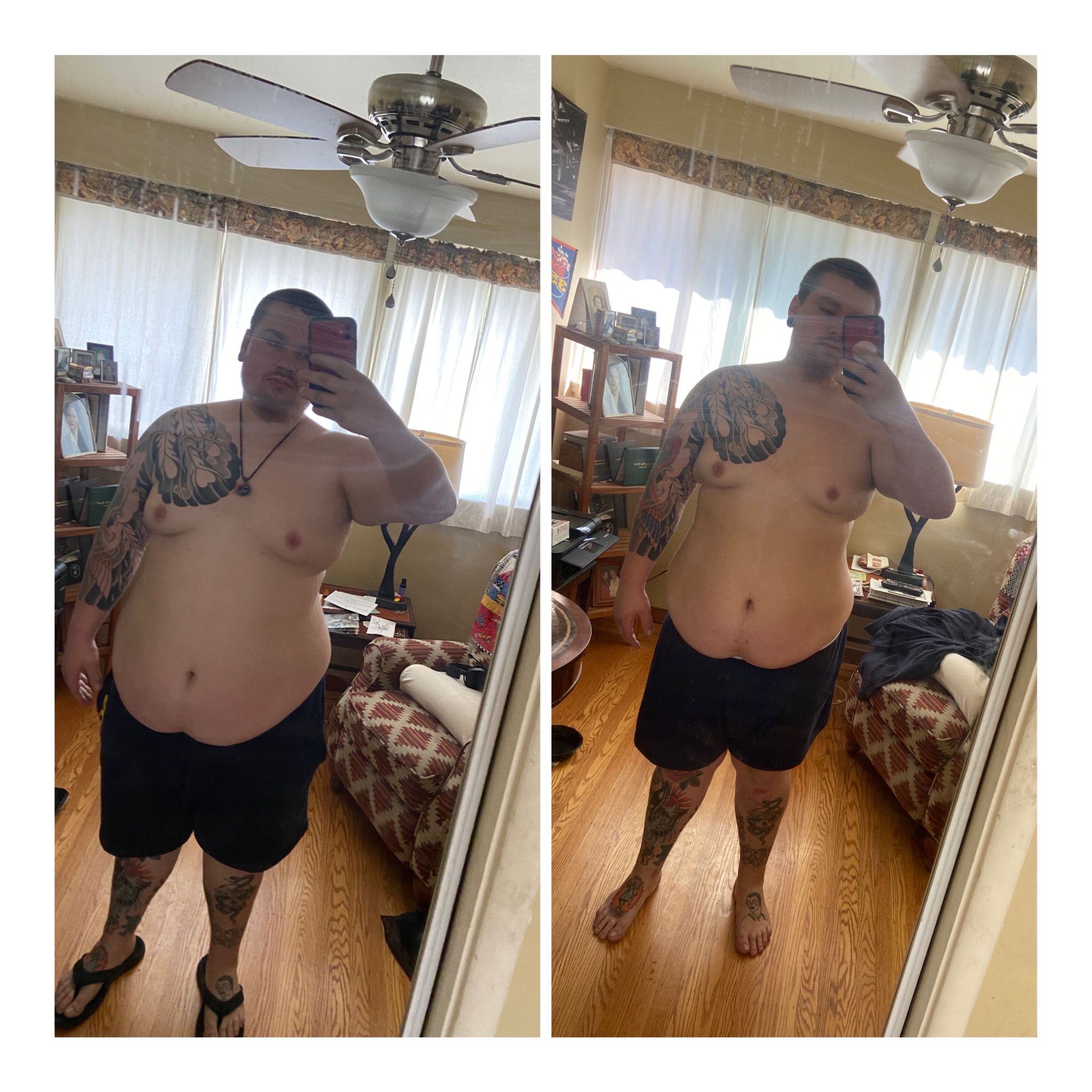 41 lbs Weight Loss Before and After 6 feet 1 Male 340 lbs to 299 lbs
