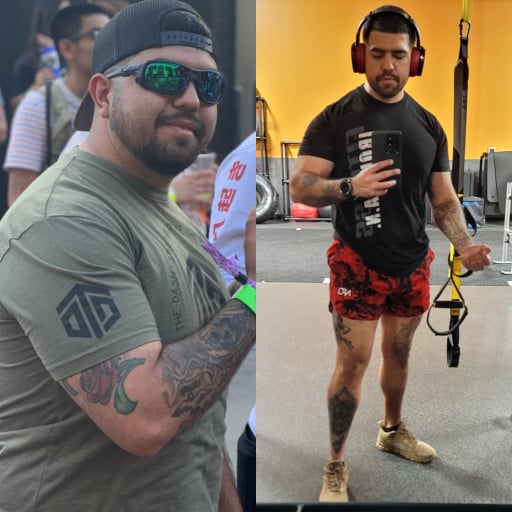 49 lbs Weight Loss Before and After 5 feet 8 Male 225 lbs to 176 lbs