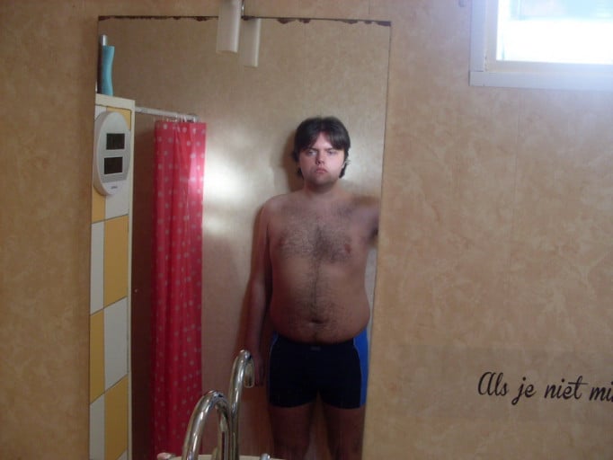 A progress pic of a 6'1" man showing a weight cut from 242 pounds to 180 pounds. A net loss of 62 pounds.