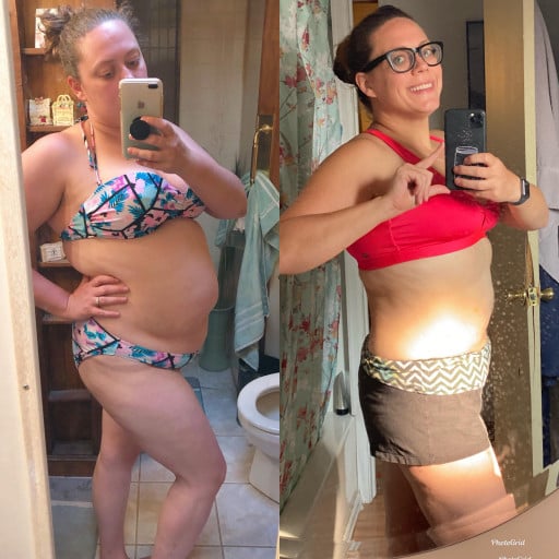 5 feet 7 Female Before and After 54 lbs Fat Loss 237 lbs to 183 lbs