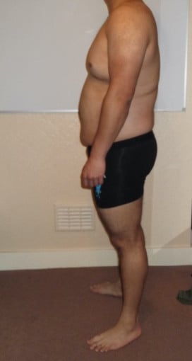 A picture of a 5'10" male showing a snapshot of 209 pounds at a height of 5'10