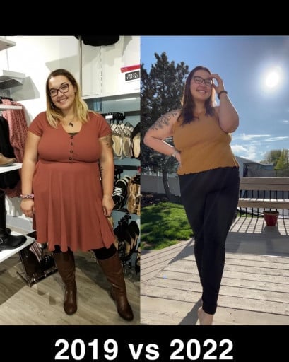 46 lbs Weight Loss Before and After 5 foot 9 Female 314 lbs to 268 lbs