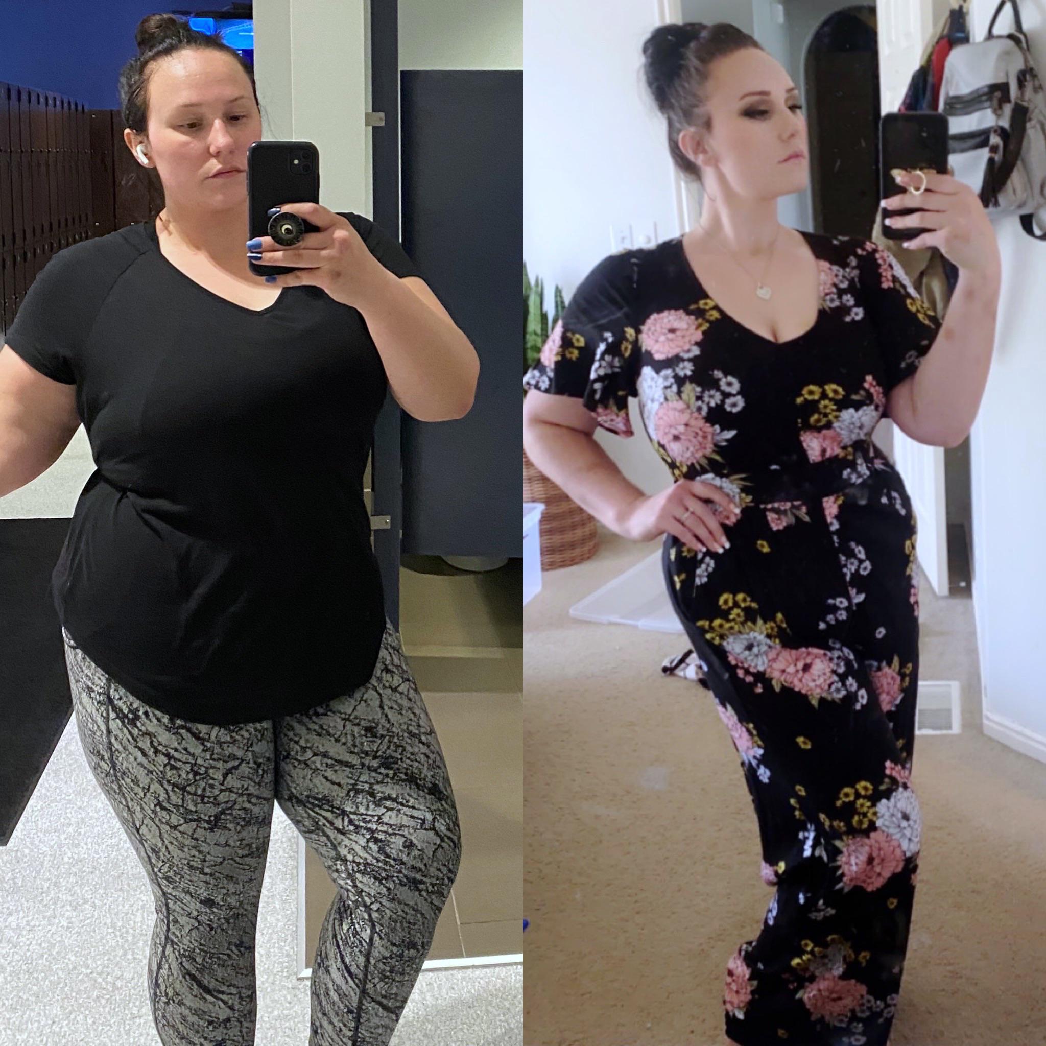 53 lbs Fat Loss 5'6 Female 263 lbs to 210 lbs