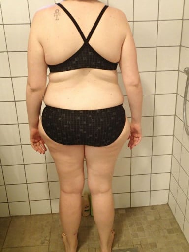 A progress pic of a 5'8" woman showing a snapshot of 196 pounds at a height of 5'8