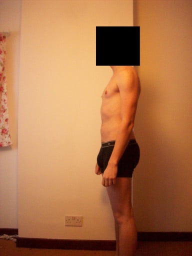 A photo of a 5'8" man showing a snapshot of 154 pounds at a height of 5'8