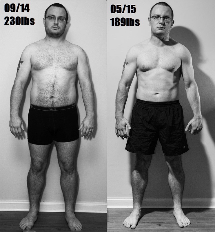 Progress Pics of 41 lbs Weight Loss 5 feet 10 Male 230 lbs to 189 lbs