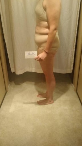 A picture of a 5'7" female showing a snapshot of 172 pounds at a height of 5'7