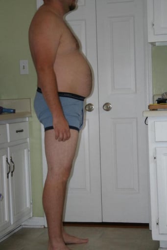 A before and after photo of a 6'2" male showing a snapshot of 248 pounds at a height of 6'2