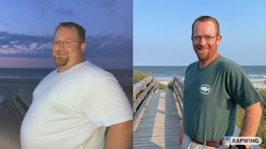 Before and After 145 lbs Fat Loss 5 foot 11 Male 373 lbs to 228 lbs