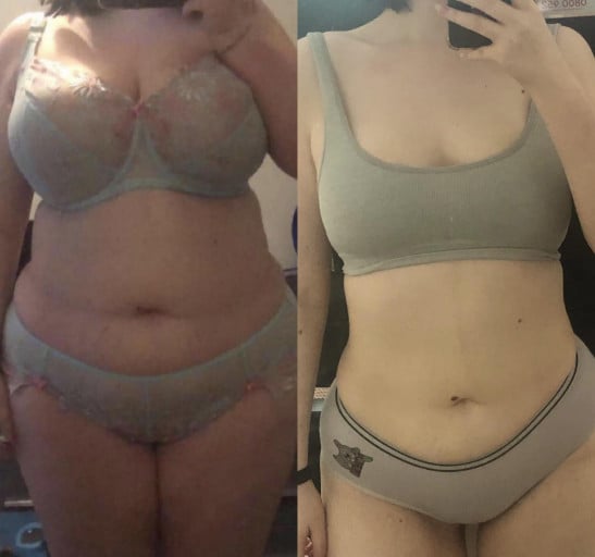 Progress Pics of 85 lbs Weight Loss 5 foot 8 Female 235 lbs to 150 lbs