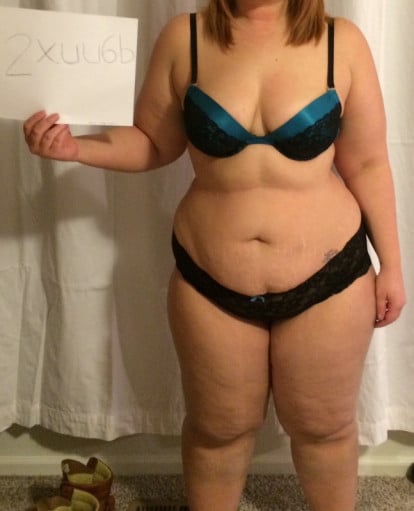 A picture of a 5'6" female showing a snapshot of 265 pounds at a height of 5'6