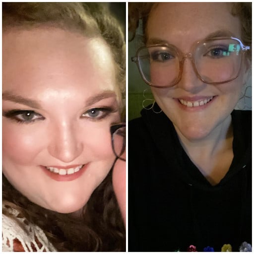 5 feet 8 Female 108 lbs Fat Loss Before and After 375 lbs to 267 lbs