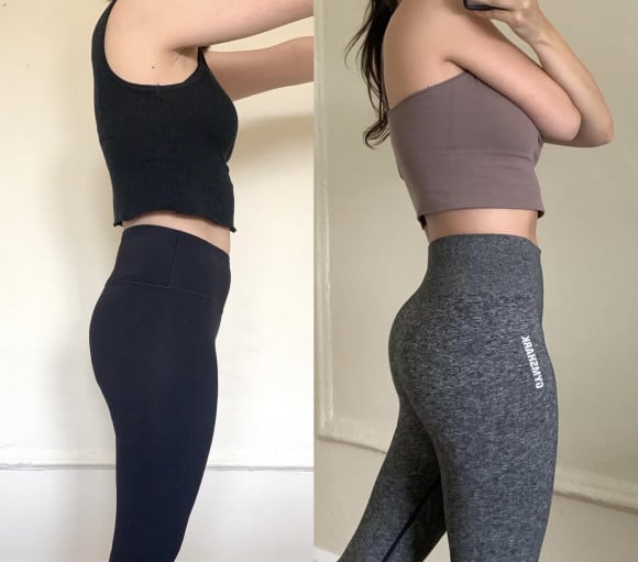 7 lbs Fat Loss Before and After 5'2 Female 116 lbs to 109 lbs