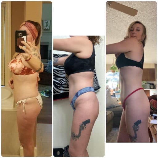 17 lbs Fat Loss Before and After 5'6 Female 175 lbs to 158 lbs