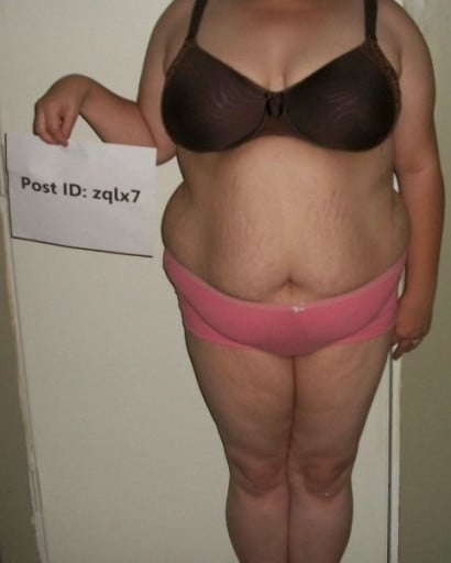 A picture of a 5'6" female showing a snapshot of 253 pounds at a height of 5'6